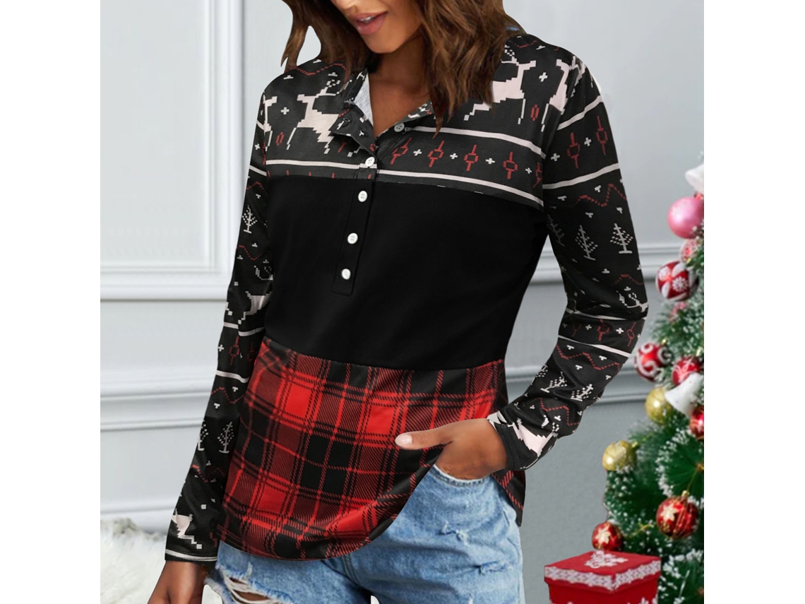 Laxiscreed Casaco De Natal Preto Com Botões Na Frente E Mangas Compridas Para Conforto E Estilo