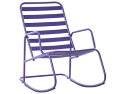 Poltrona De Baloiço Moderna Com Encosto Ripado Beliani Turi De Alumínio Violeta 66x96x92