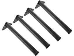 Operitacx Conjunto De 4 Pés Apoio Triangulares Ajustáveis 30cm Em Liga Alumínio Preto Para Móveis Cama Madeira
