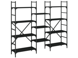 Bookshelf, Bookshelves Vidaxl Preto Madeira Processada (160 X 28.5 X 136.5 Cm)