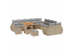 Maison Exclusive - Conjunto De Sofá De Jardim 13 Pcs Bege E Cinzento Claro