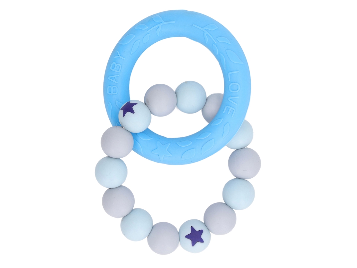 Pulsera Masticable De Silicona Para Bebé Bright Color Anillo Masticable Suave Alivio De Gums Juguete Domiciliario Azul
