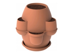 Oasi vaso de jardim 80x80x80 cm com 6 bolsas perimetrais e prato, FRANKYSTAR | FRANKYSTAR