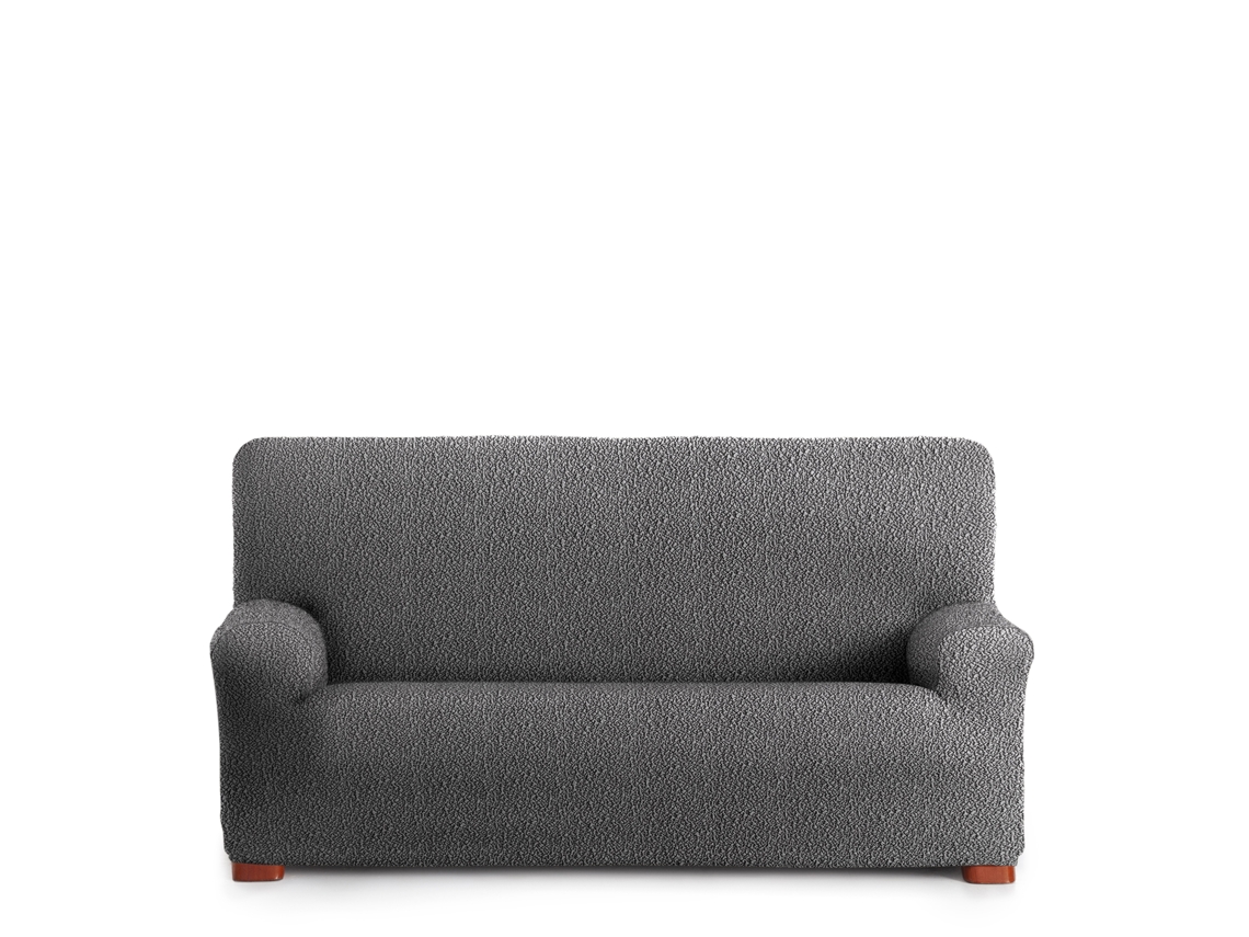 Capa para Sofá Bielástica Adaptável Roc 3 Lugares 180-260 Cm Cinza Escuro VIPALIA