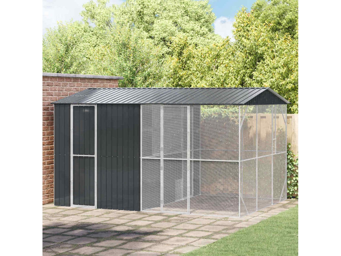 Vidaxl Gaiola Para Pássaros Antracite 430 X 310 X 247 Cm