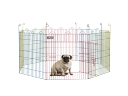Parque para Cães com 8 Painéis Dobráveis e Porta 156x60cm S/MARCA
