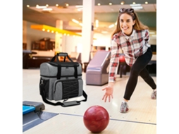 Bolsa Business de Bowling para 2 Bolas com Suporte Amortecido e Compartimento para Sapatos até EUA 16