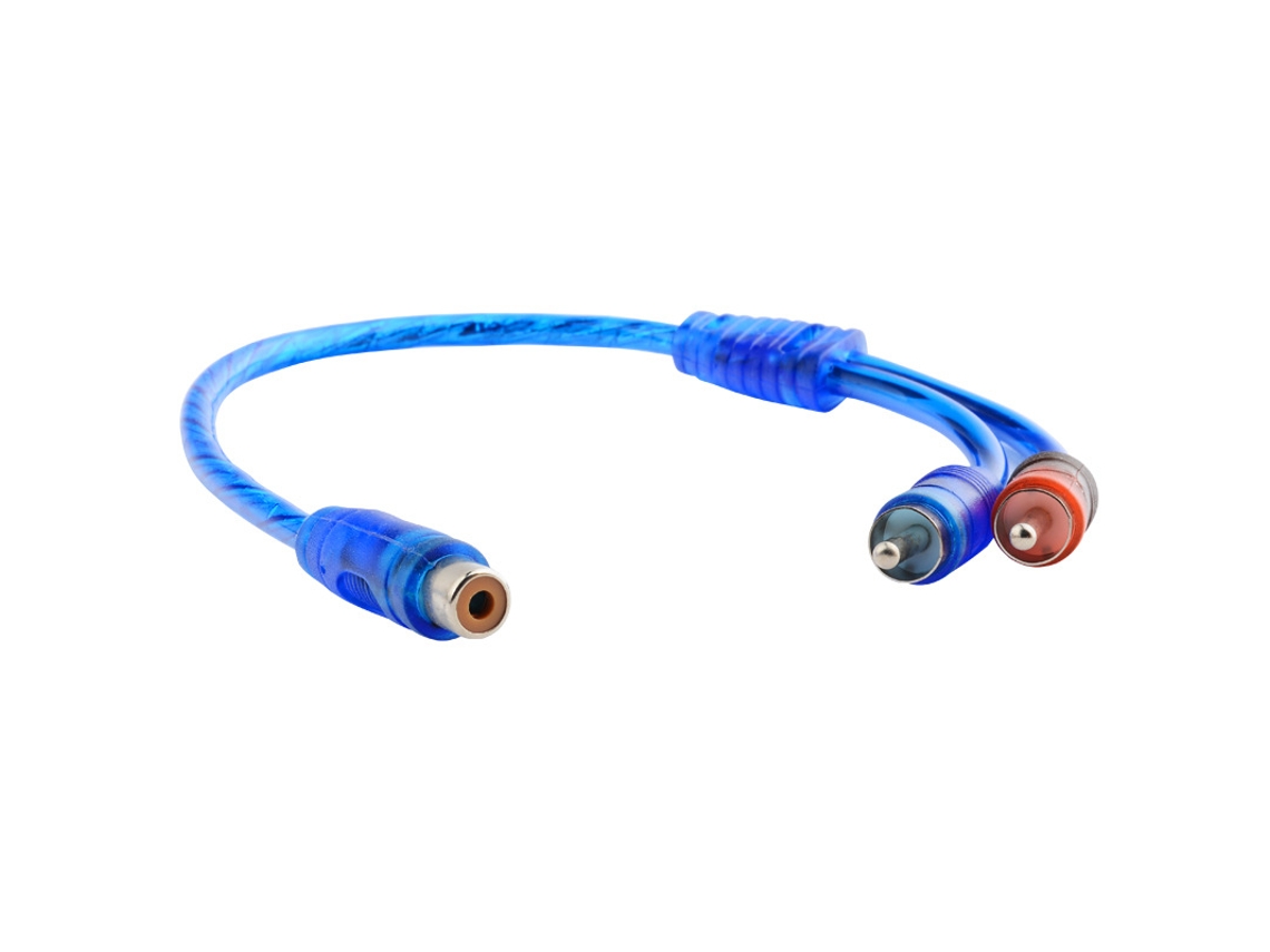 Cabo de Áudio Av com um Conversor 1rca Fêmea para 2rca Macho . AQUAFORGE (um Dois)