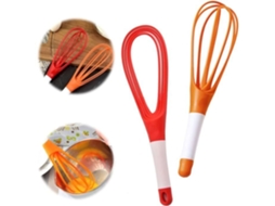 Conjunto De 2 Batedores De Silicone Dobráveis​​ 2 Em 1, Misturador Giratório Para Ovos E Manteiga, Utensílios De Cozinha Antiaderentes Para Cozinhar