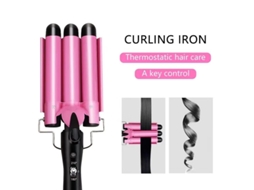 Modelador de cabelo YANYXR com 3 tubos de 25mm, rosa, leve, proteção capilar