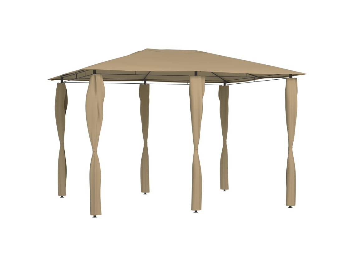 Vidaxl Gazebo 3x4x2,6m + Capas Para Postes 160 G/m² Cinza-acastanhado