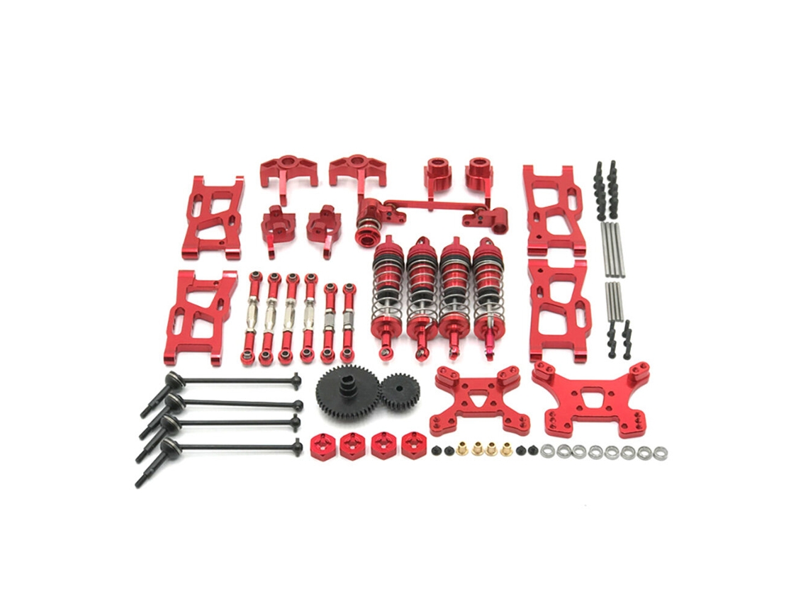 Peças Upgraem Metal Dourado Wltoys 144001 144010 124017 124019 Rlaarlo 1/14 1/12 Am X12 Kits Hastes Braço da Torre do Amortecedor Carros Rc MDUG