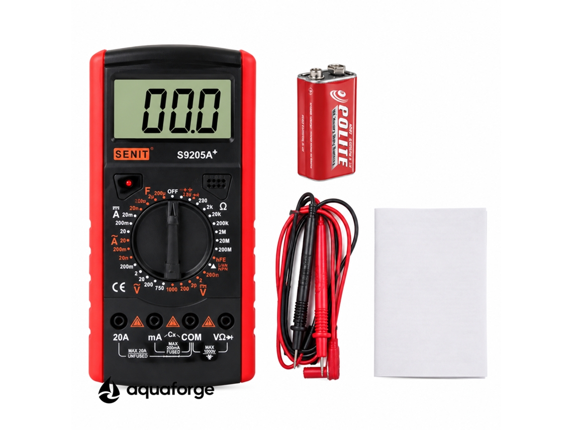 Multímetro Digital Aquaforge S9205a, Escala Automática, Ecrã Lcd