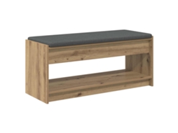 Banco de Hall com Almofada Carvalho Artesanal 103x38x45 cm MAISON EXCLUSIVE