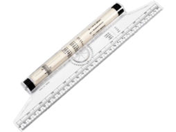 Régua Rolo de 30 cm para desenho e medição de ângulos, régua de plástico, ideal para uso escolar, não para mesa e