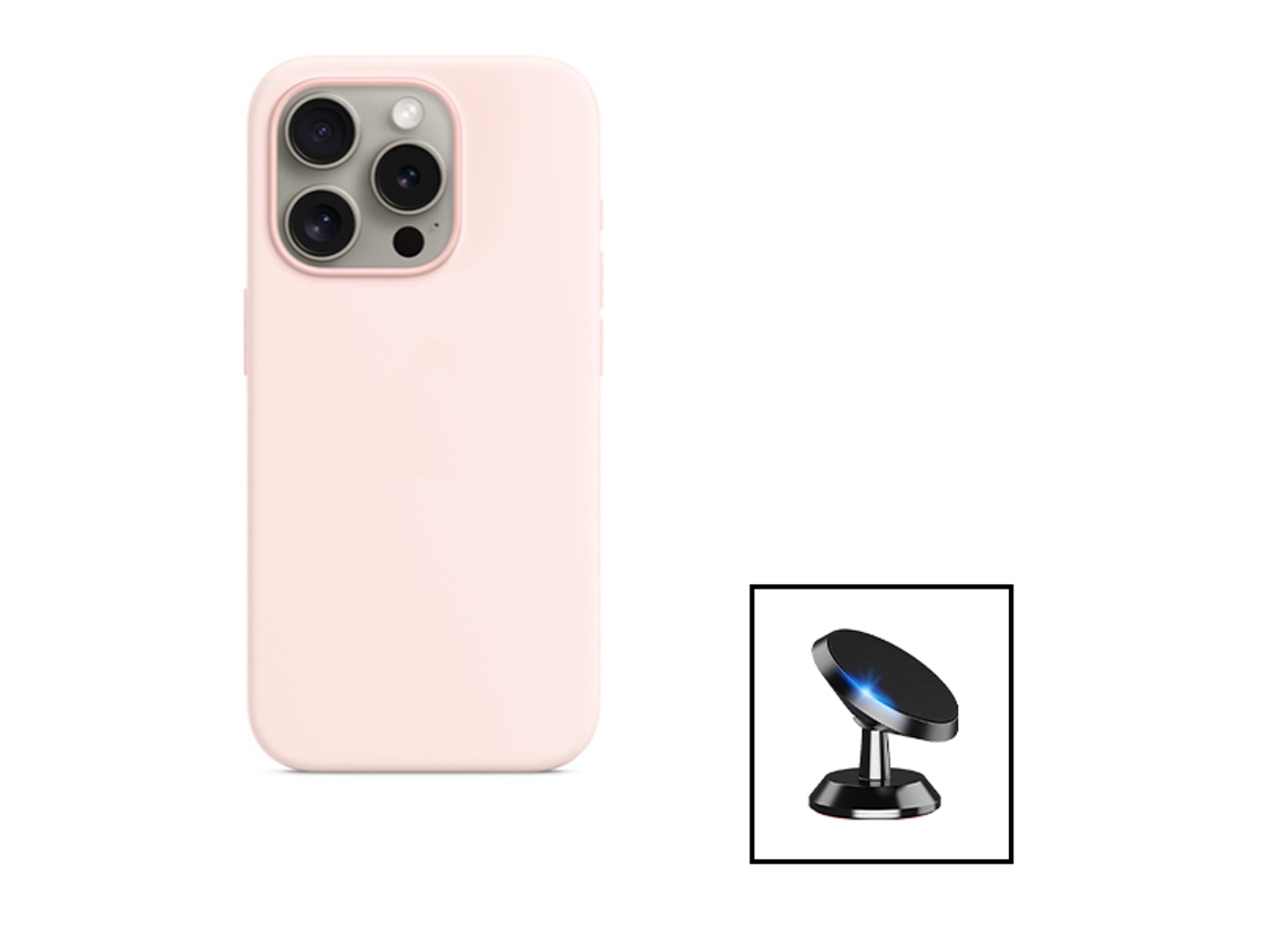 Capa para iPhone 15 Pro PHONECARE Silicone Líquido Magnética Rosa