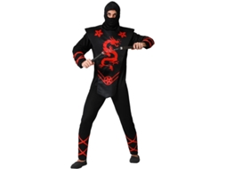 Fantasia masculina de dragão vermelho ninja