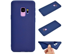 Capa Proteção Antichoque Arranhões Deslizamento Amortecedor Gel para Samsung Galaxy S9 HONGWE. Textura Macia Azul