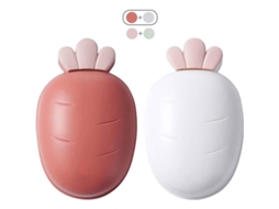 Saboneteira Cenoura de 2 peças, design de dupla camada resistente à umidade, plástico durável para banheiro e cozinha, vermelha e branca.