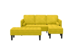 Conjunto de Sofás com Almofada 2 Pcs Amarelo Poliéster MAISON EXCLUSIVE