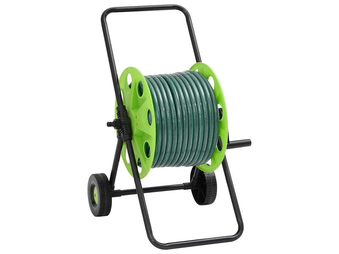Vidaxl Carrinho C/ Conj. De Encaixe De Mangueira 0,75" 20 M Pvc Verde