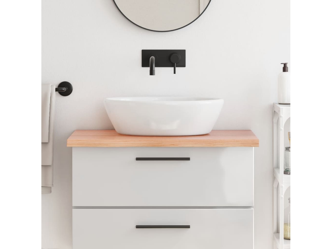 Vidaxl Bancada P/ Wc 80x50x(2-4) Cm Madeira Maciça Tratada Castanho