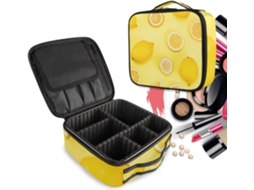 Nécessaire de Maquiagem Tons Amarelo Cítrico e Laranja Tecido Resistente Viagens | S/MARCA