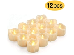 Rebe velas Led com Temporizador 12 Peças Velas de Tealight Sem Chama Cera Real Baterias Cr2032 para Decoração Romântica e Segura