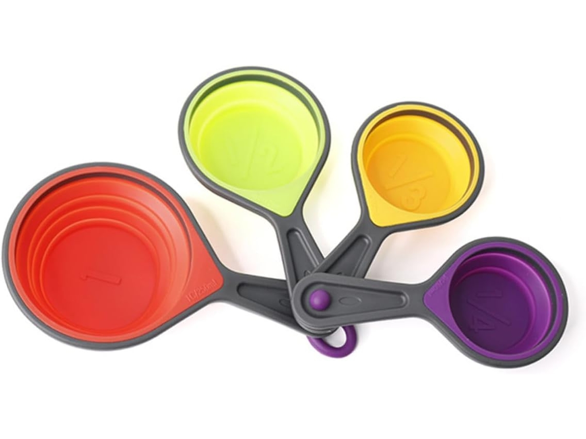Conjunto De 8 Colheres Medidoras Empilháveis Silicone E Pp