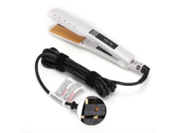 Prancha De Cabelo Elétrico Com Fita De Silicone Painel Flutuante E Display Lcd Plug Uk Branco