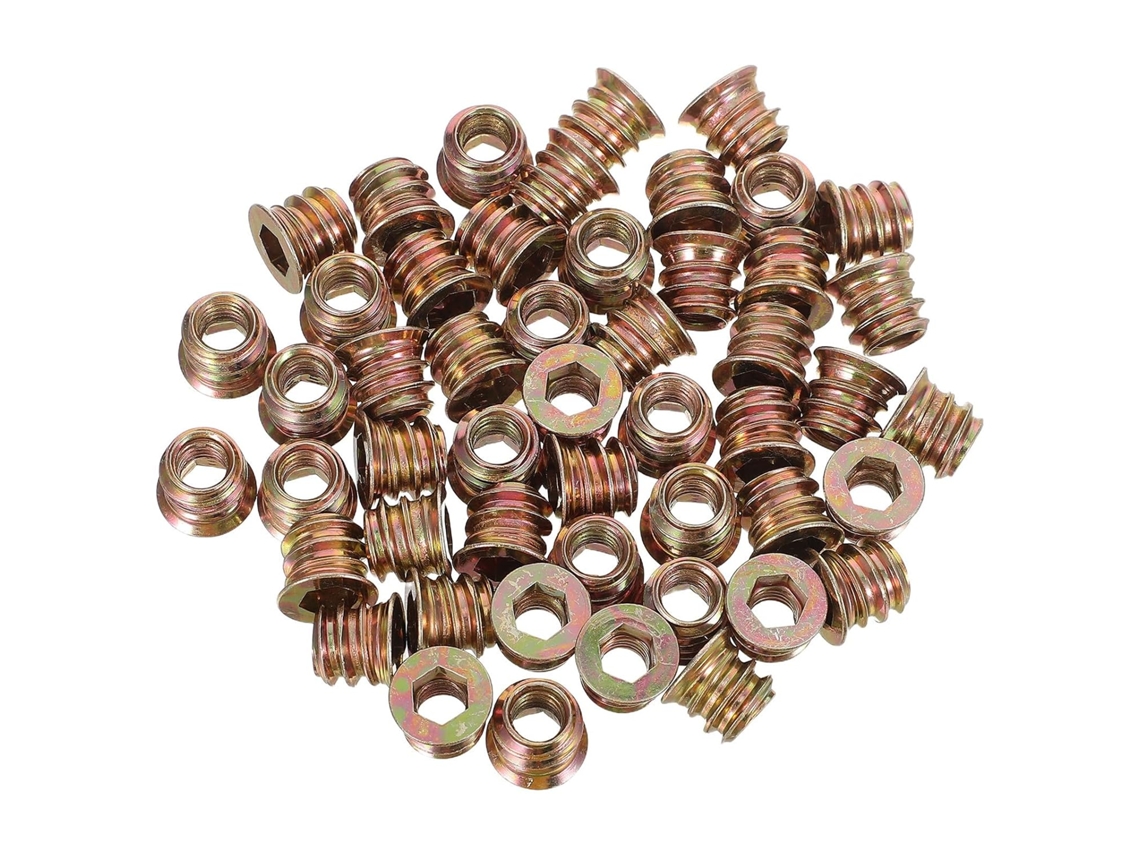 Conjunto De 50 Porcas Aço Carbono M6x10mm Com Flange Escareada E Rosca