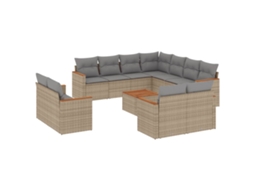 Garden Sofa Set, Garden Sofa Sets Vidaxl Bege Rattan / Vime (n/a)