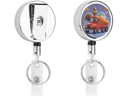 Porta Crachá Retrátil Com Clipe De Identificação Em Formato Abóbora, Carrinho Nome, Chaveiro Retrátil, Porta Cartão