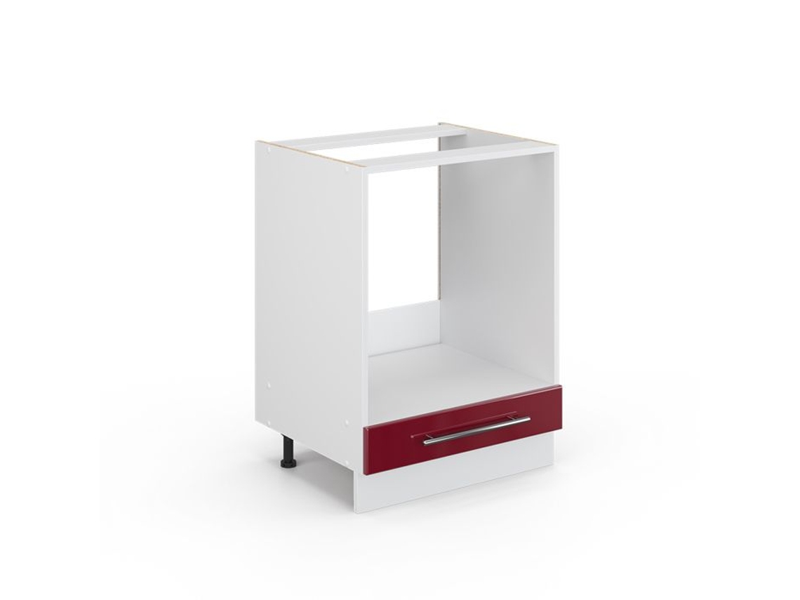 Móvel Para Forno Fame Line, 60cm Sem Pt, Vermelho Bordô Alto Brilho, Branco, Vicco