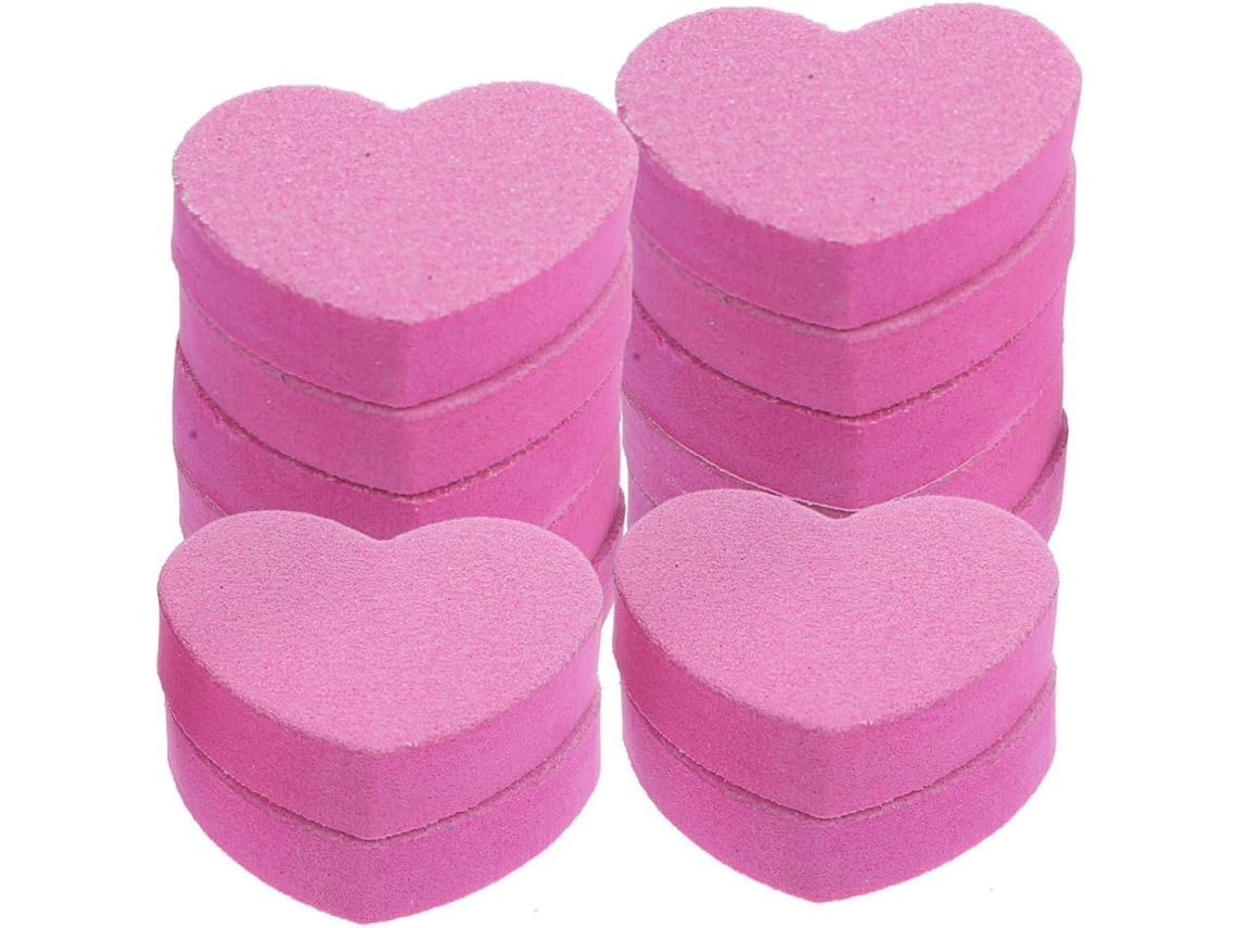 Pacote Com 100 Limas De Unha De Esponja Rosa De Dupla Face