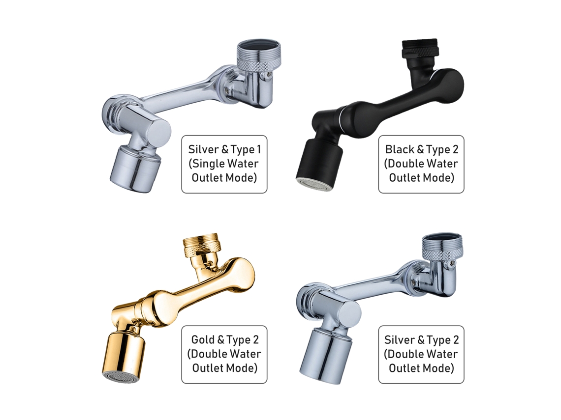 Extensor De Torneira 1080° Com 2 Modos De Pulverização