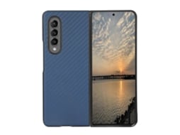 Capa Para Samsung Galaxy Z Fold4 Em Couro Pu Com Textura De Fibra De Carbono