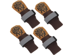 Conjunto De 4 Meias Antiderrapantes Cães Com Partículas