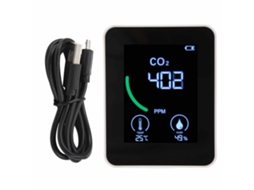Zn 2co1tb Detector de Co2 Portátil com Monitor de Qualidade do Ar Bluetooth Armazenamento de Dados Preto