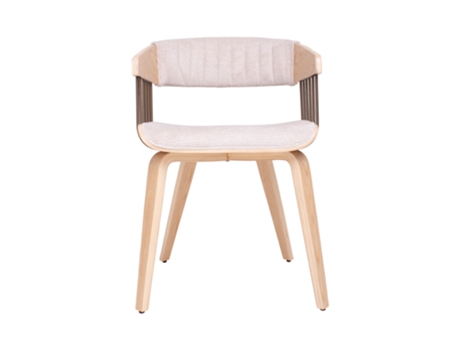 Bremen Conjunto De 2 Cadeiras Estofadas 51x78x42,5 Cm Contraplacado E Tecido Bege Frankystar