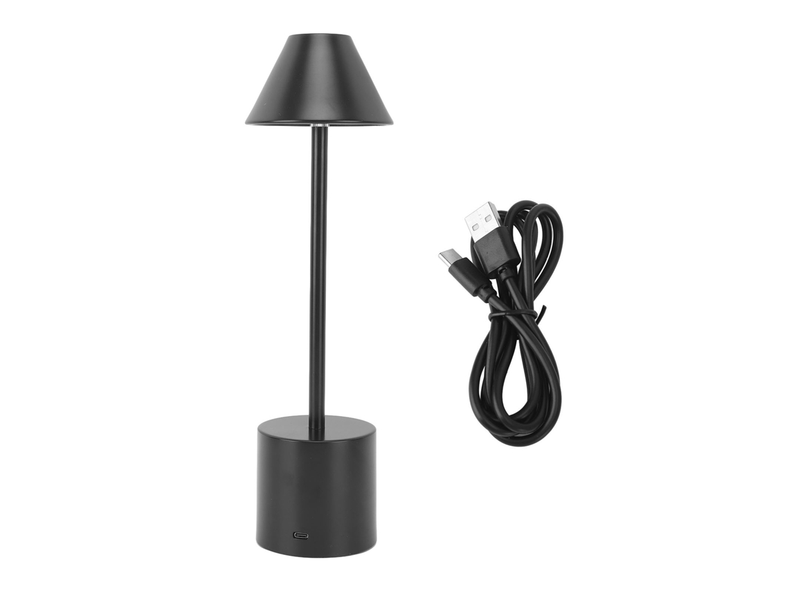 Rebe-lâmpada De Mesa Led De Metal Sem Fio, 3 Modos De Cor, Regulável, 2000mah, Carregamento Usb-c, Portátil Para Quarto Preto