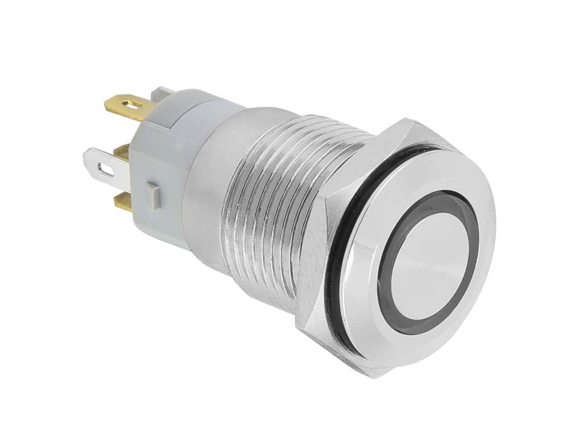 Interruptor Push button Metal Auto bloqueio 24v Led 16mm