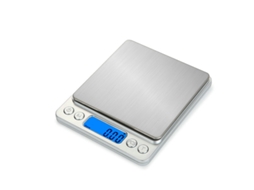 Balança de Cozinha Digital Extra Grande de 3 Kg/0,1 G Recarregável Via Usb, em Aço Inoxidável, com Precisão Eletrônica AQUAFORGE