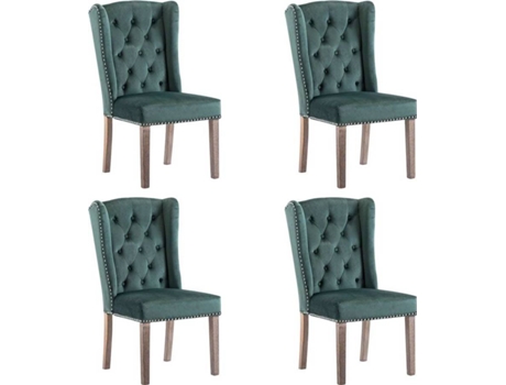 Conjunto 4 Cadeiras de Jantar  3055854 (Verde - Tecido - 55 x 69 x 108.5 cm)