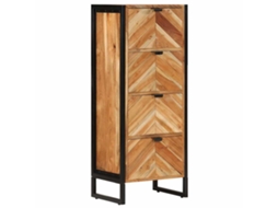 Vidaxl Armário De Casa De Banho 40x30x100 Cm Acácia Maciça E Ferro
