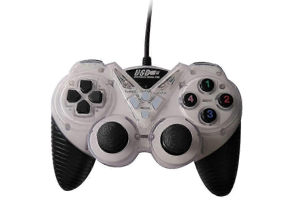 Controle De Jogo Com Fio Usb, Gamepad Com Dupla Vibração Para Pc E Laptop Hengjian (branco)
