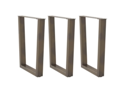 Vidaxl Pés Para Mesa De Jantar Em Formato De V, 3 Peças, Aço Natural, 70x(72-73,3) Cm, Aço