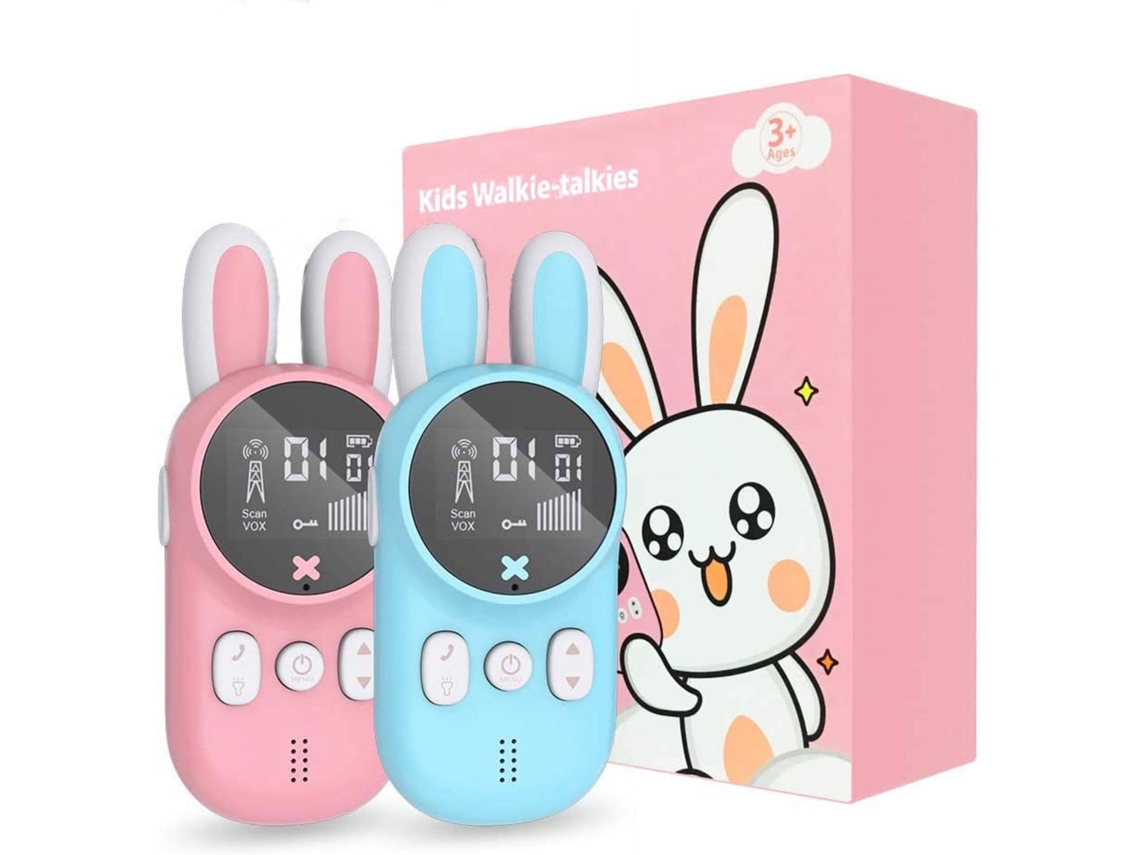 Walkie Talkies Para Crianças Com Lanterna E 22 Canais, Pacote Com 2, Rosa E Azul Brilvibera
