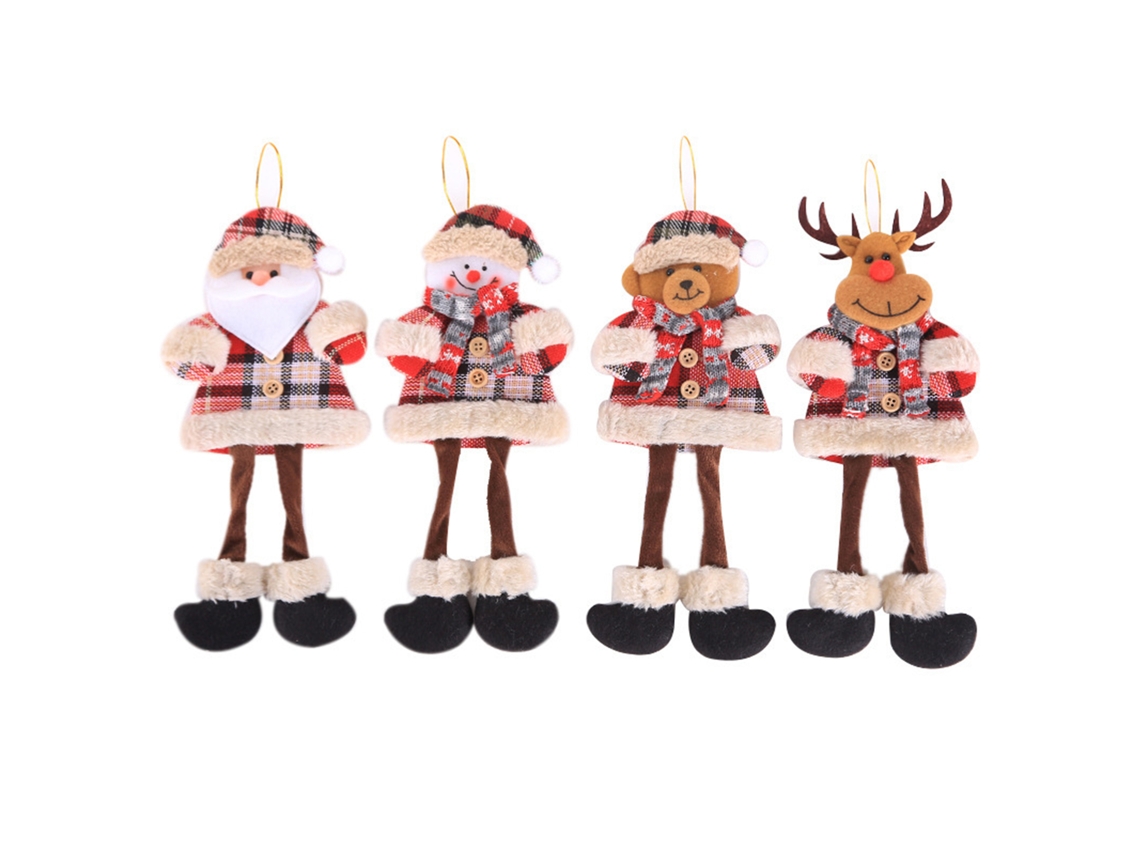 Laxiscreed Decorações De Natal Com Pendentes De Pai Natal E Boneco De Neve Em Tecido