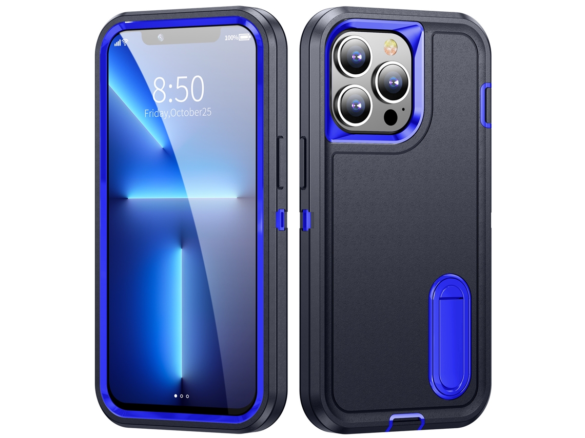 Capa Para Iphone 16 Pro Max 6.9”- Suporte Integrado, Resistente E À Prova De Choque Azul Escuro Hexinyigjly
